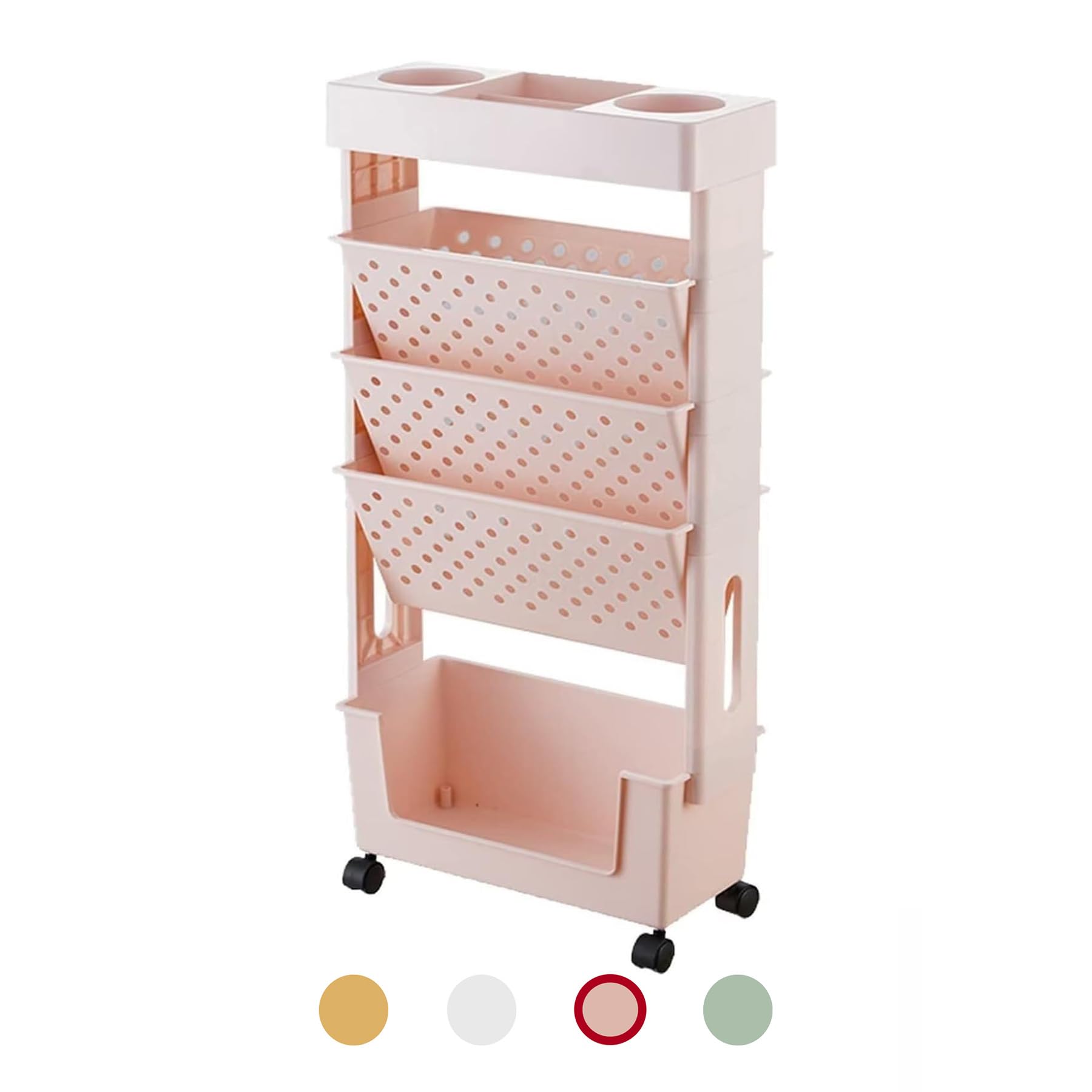 Bibliothèque à étagères multiples fine et chariot de rangement mobile pour salon