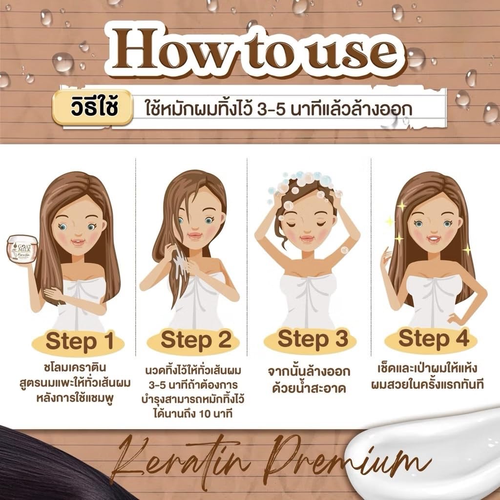 (Brown) Milk Premium Keratin Hair Mask – Nourishing Treatment Cream, 500g