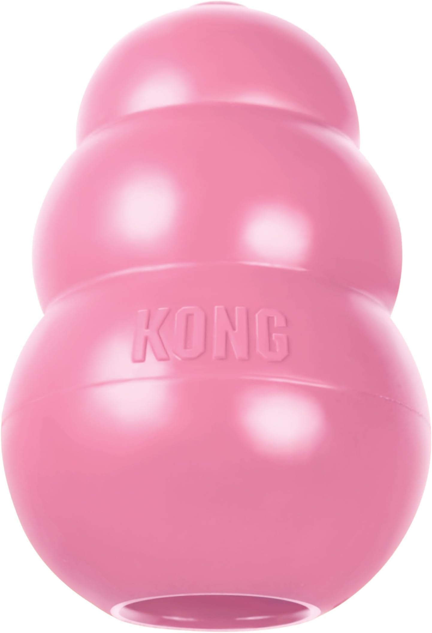 KONG - Puppy Toy Natural Teething Rubber - Fun to Chew, Chase and Fetch - for Medium Puppies - Pink
