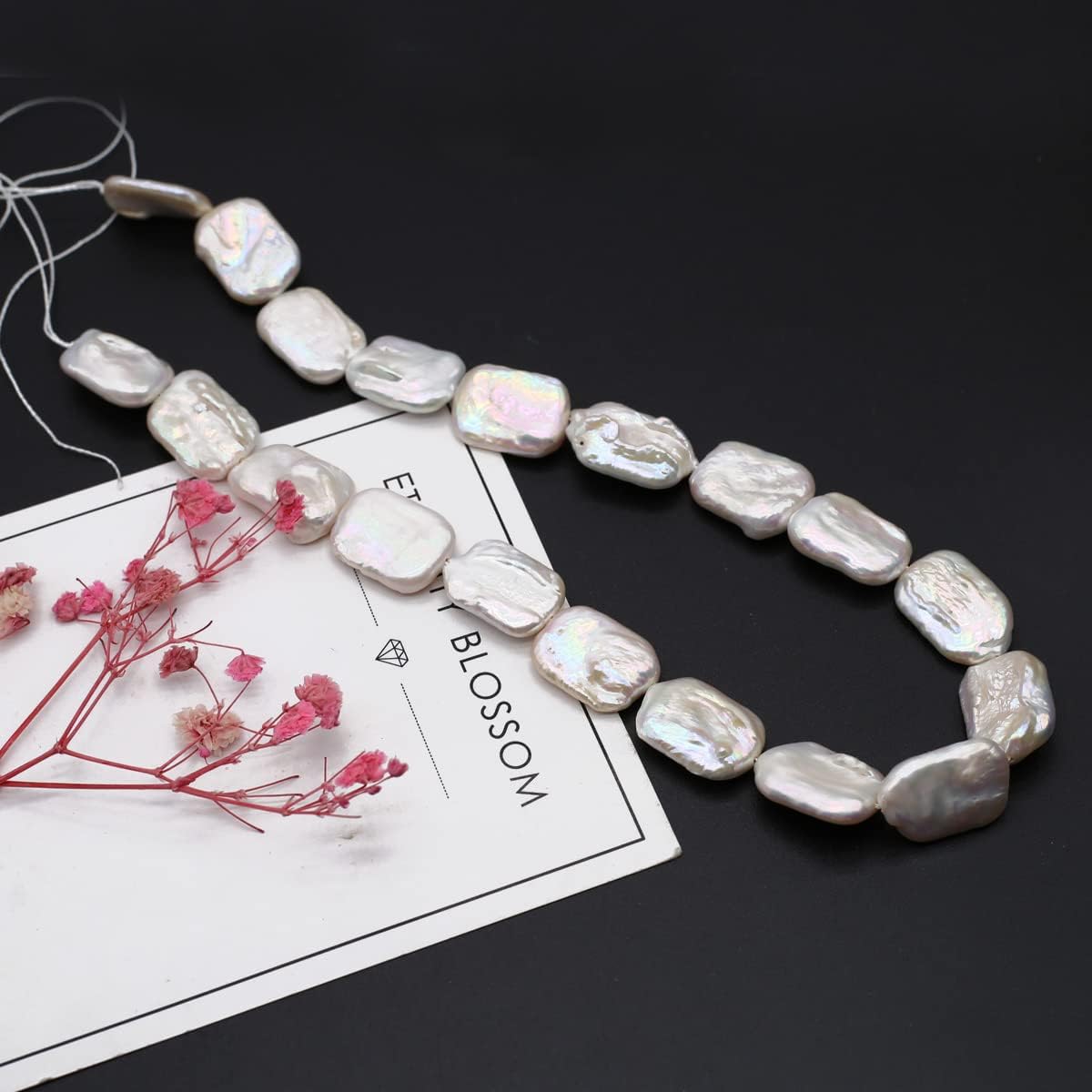 Baroque Pearl Beads Natural Rectangle Cultured Freshwater White Pearl Loose Bead for DIY Women Pendants Earrings Jewelry Making