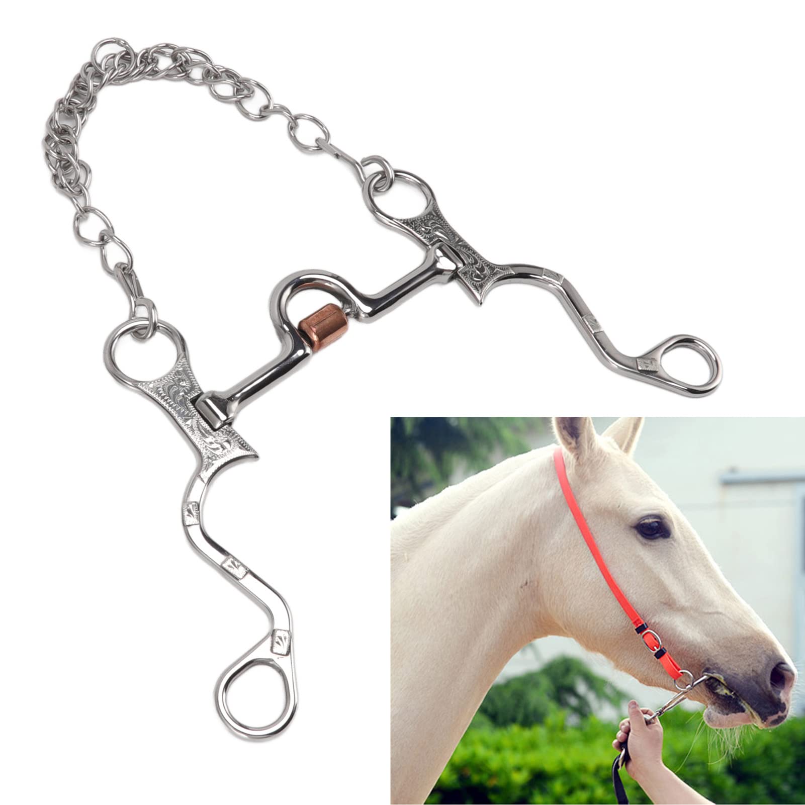 Pferdegebiss Edelstahl Mit Kupferrolle - D-Ring Trense Für Training Und Reiten