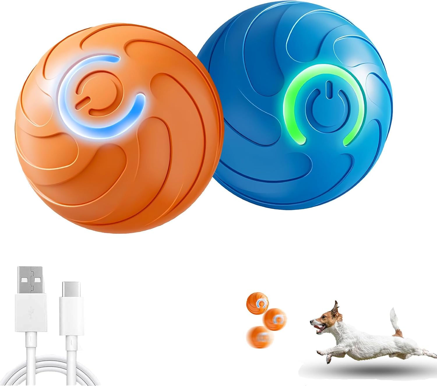 2Pack-Smart Jumping Ball Toy for Dogs,Dog Bouncing Ball, Interactive Bouncing Toys for Puppy Toys