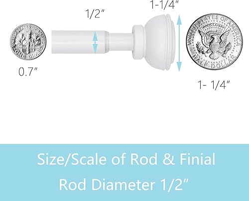 Miniatura 35 de KXLife Paquete de 2 barras de cortina de tensión de resorte, barra decorativa de tensión de 1/2 pulgada para ventana, barra de café bronce, (22-36)