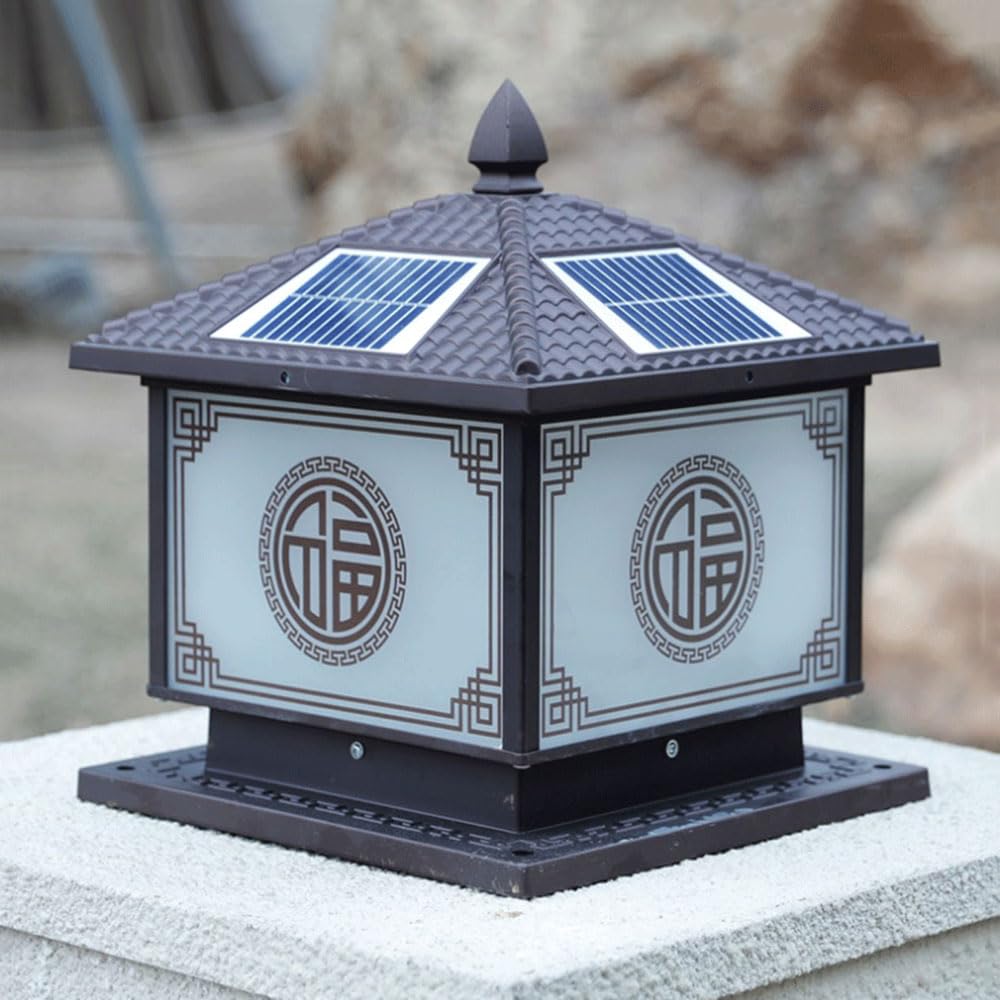 Lámpara de columna solar decorativa para iluminar el paisaje exterior
