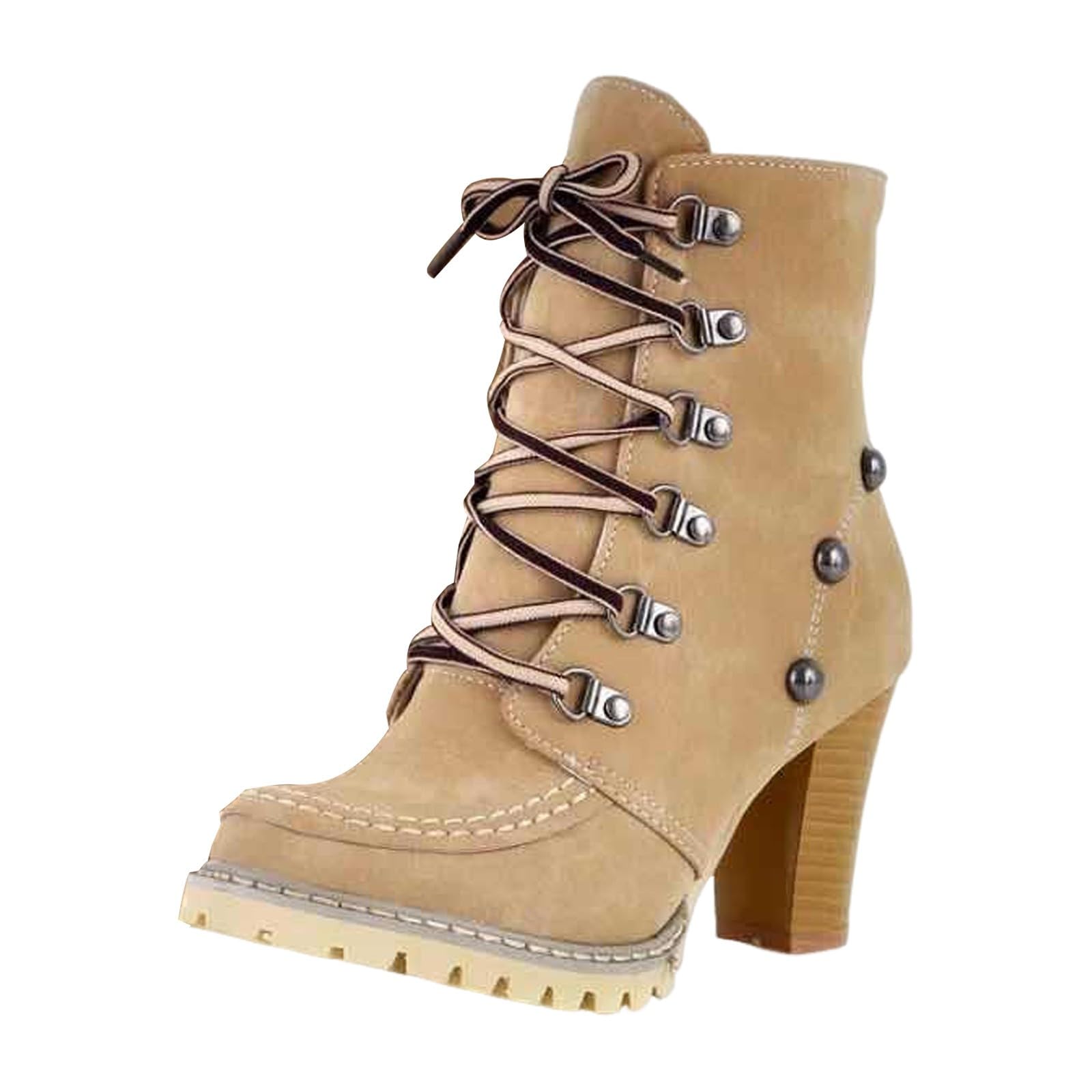 Botas media caña mujer otoño invierno punta bloque y redonda con de