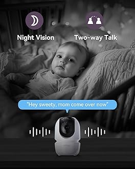 Split Screen Baby Monitor with 2 Cameras, 7 Inch HD Baby Monitor, No WiFi with Flexible Stand, Video Baby Monitor with Camera and Audio, VOX Mode, 2 Audio