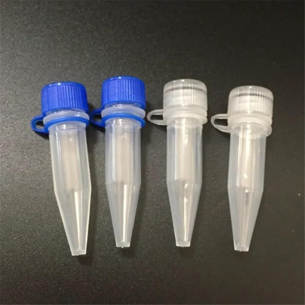 500 sztuk 1,5 ml kriovial połączona zatyczka 10 mm × 46,5 mm laboratorium do przechowywania na zimno, buteleczki laboratoryjne, z myjką
