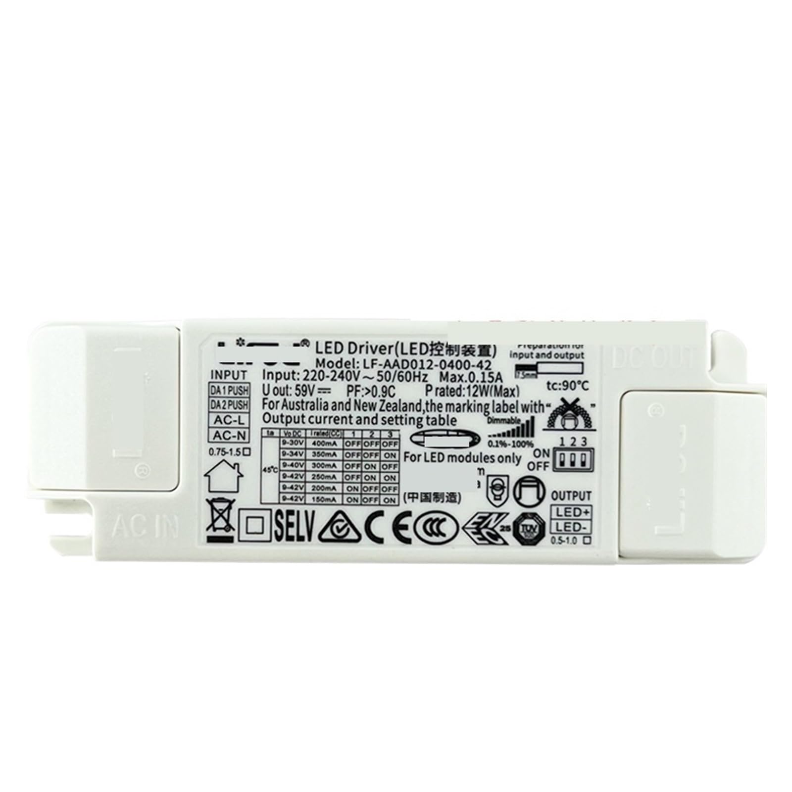 PWANUIGTE Intelligent System dimming Drive Monochrome LED Light Ballast Power Supply 12W 20W 40 12W-400MA 150-400MA 20W-500MA 250-500MA(12W-400MA 150-400MA)