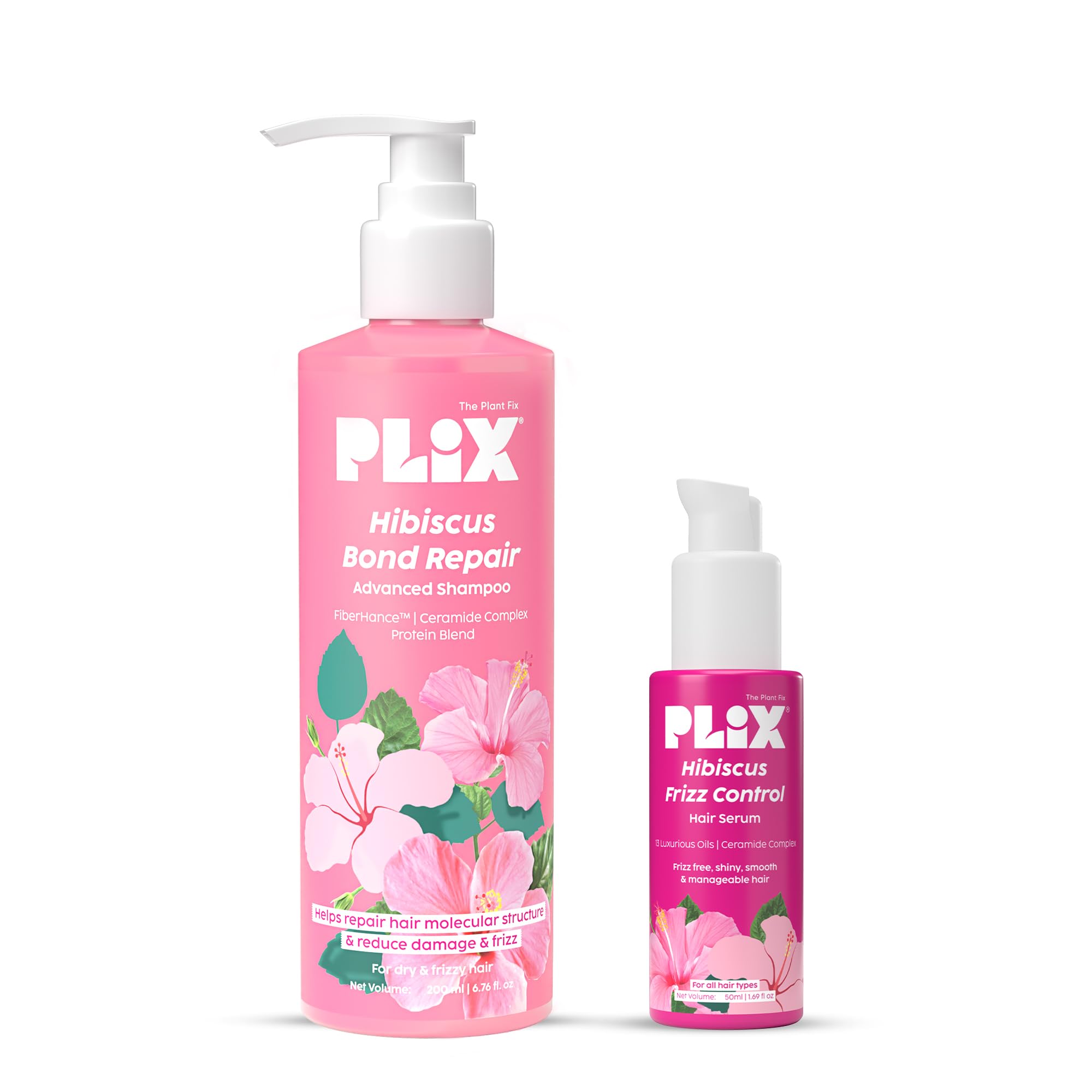 PLIX - THE PLANT FIX Hibiscus Frizz Control Hair Serum 50ml + Bond Repair Advanced Shampoo 200ml | Protects & Smoothes Frizzy Hair | 3x Strength with Fiberhance-image-27