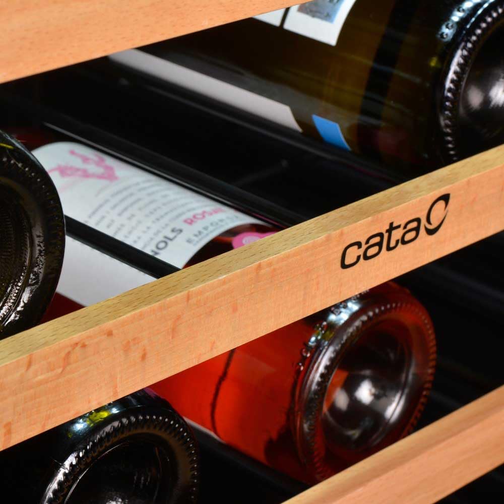 Cata Vinoteca VI 30117X, No Frost de Encastre, Capacidad 17 Botellas, Ancho 15 cm, Control Electrónico, Panel Touch, LED, Puerta Reversible, Gran Potencia 80W, Color Gris Inoxidable
