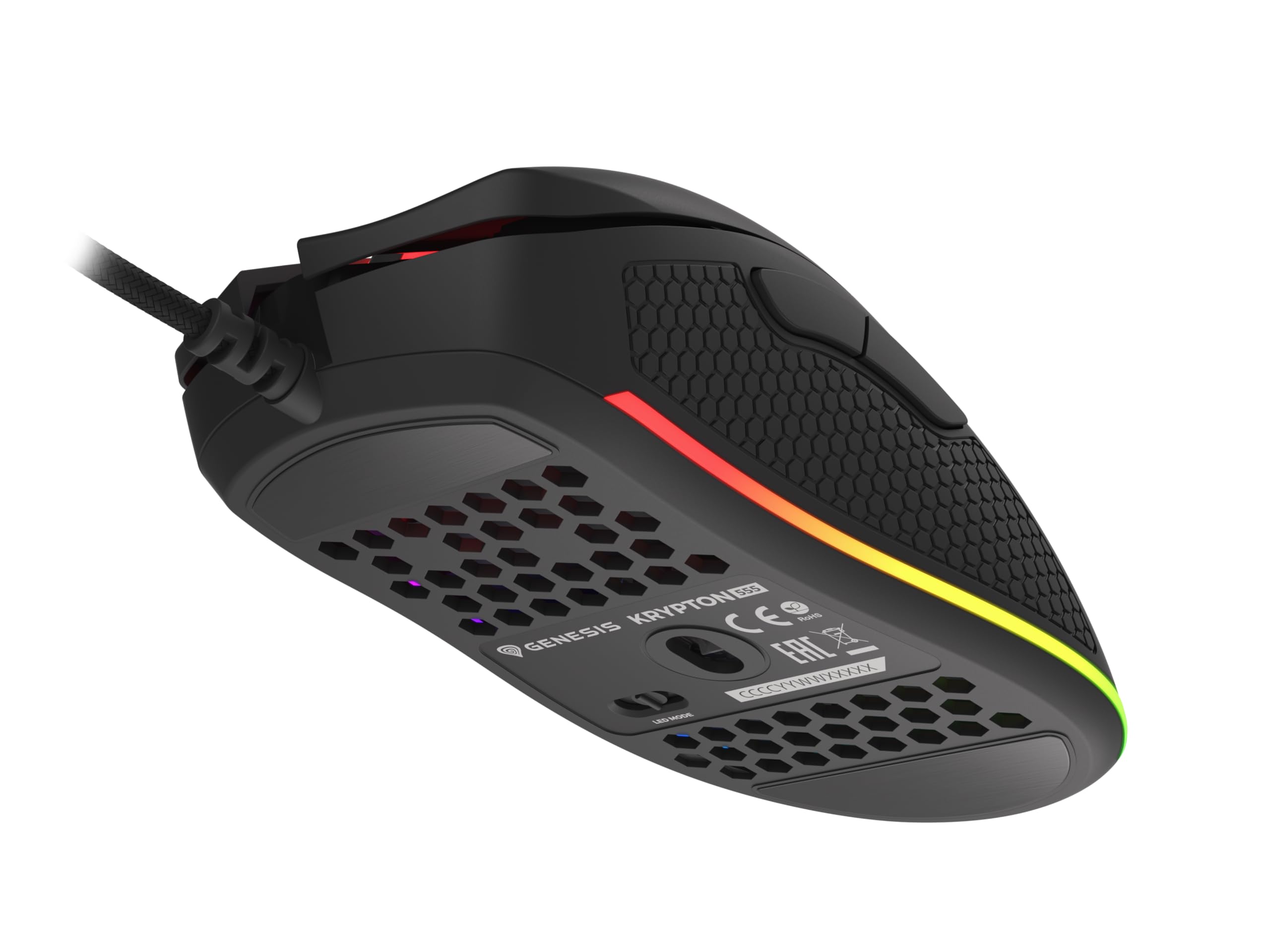 Genesis Raton Gaming Krypton 555 RGB 8000DPI Noir