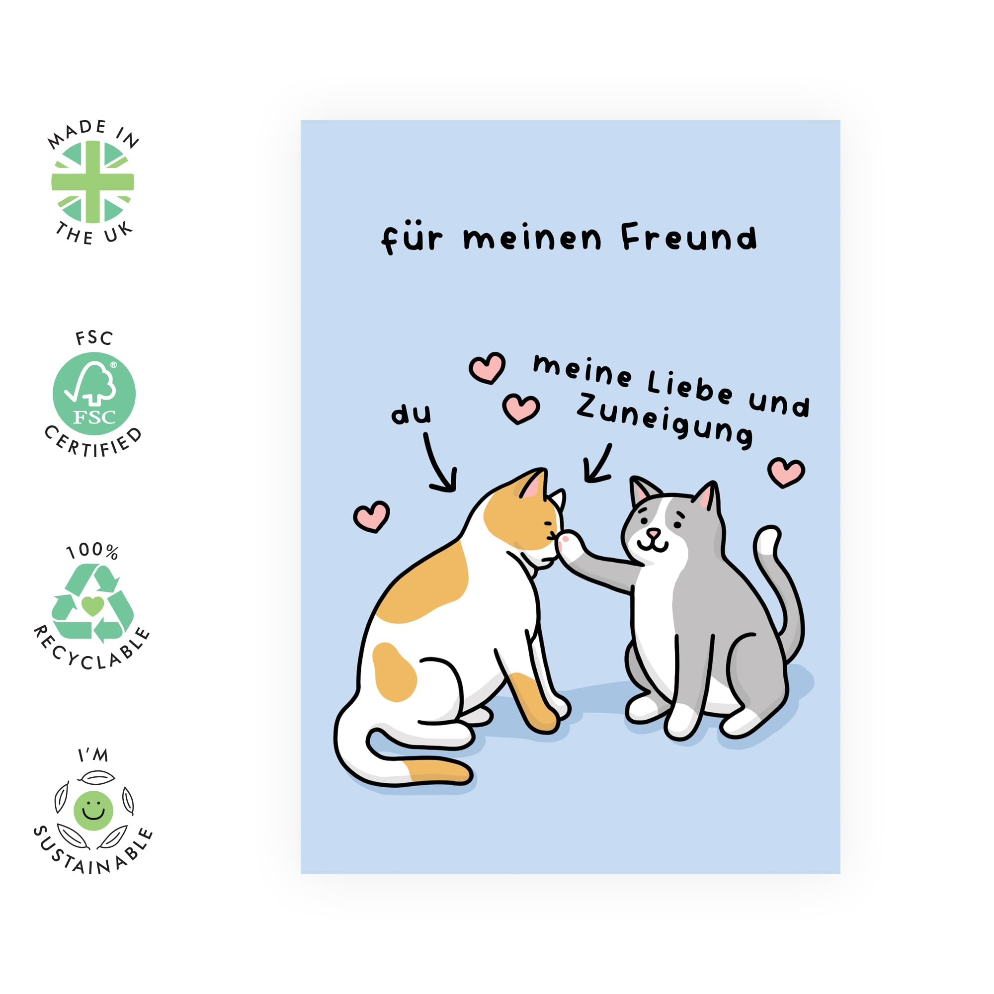 Central 23 Geburtstagskarte Für Ihn Mit Katzenmotiv – Inkl. Aufkleber, 120x170 Mm, Aus Dickem Karton