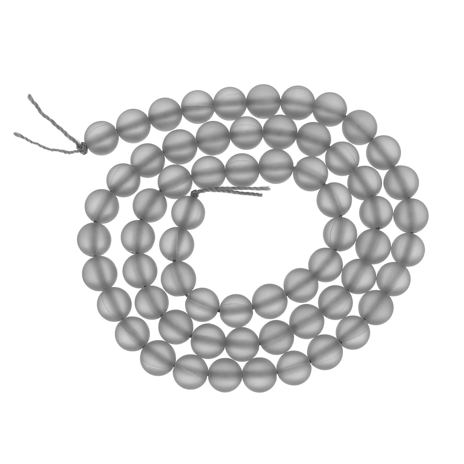 sourcing map Matte Crystal Glass Beads 6mm Synthetic Frosted Shining Semi-Precious Round Loose Beads Synthetic Moonstone for Jewelry Making DIY Bracelet, Gray Silver