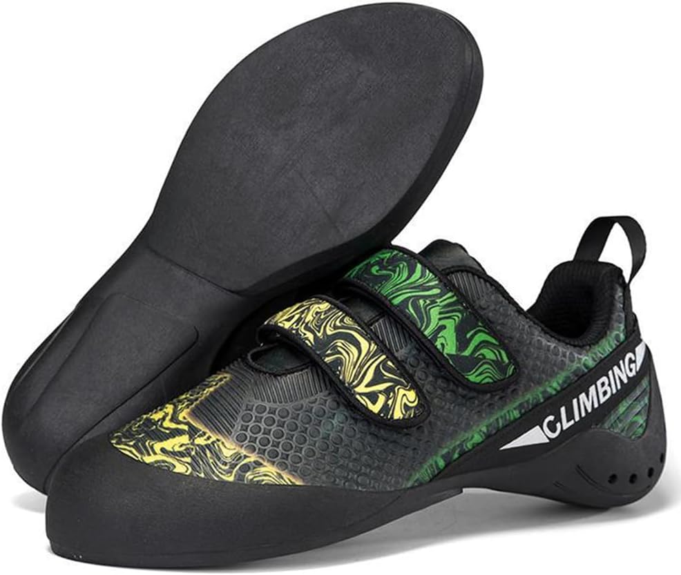 Rock Climbing Shoes for Men Professional Bouldering Shoes Sticky Rubber Anti-Slip Lightweight Breathable with Hook-and-Loop Straps