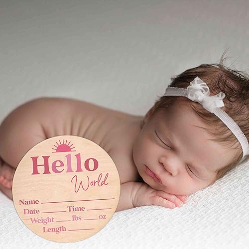 Miniatura 99 de Letrero de estadísticas de nacimiento para recién nacido, anuncio de nombre de bebé, accesorio de fotografía de Hello World Elephant Hospital