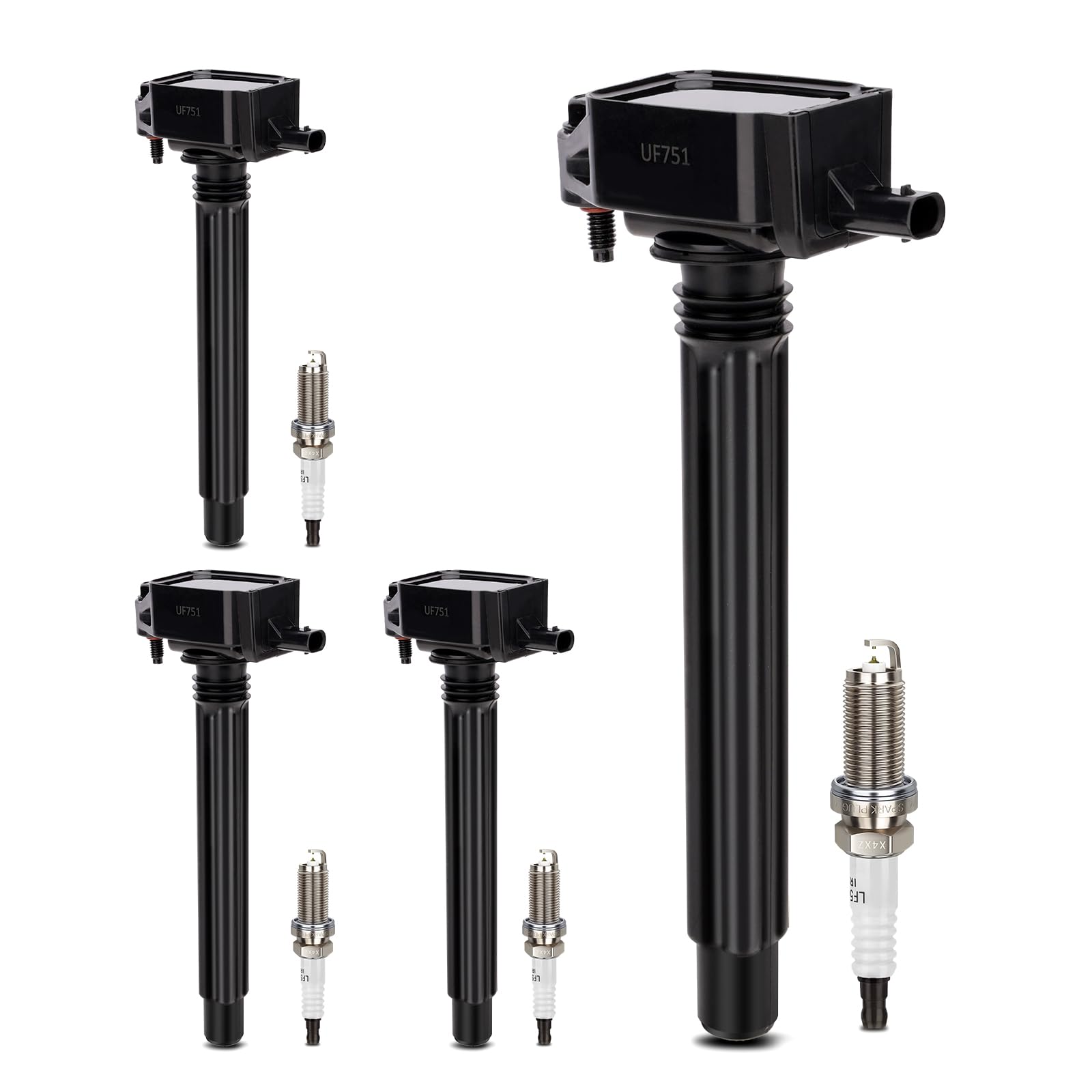 X4XZ UF751 Ignition Coil & 4469 Double Iridium Spark Plug Set