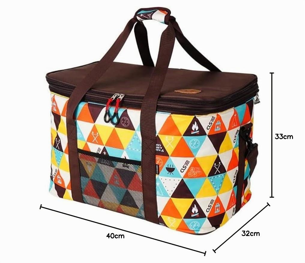 Borsa Frigo Borsa da Picnic di Grande capacità 60L Borsa da Picnic 900D Oxford Panno Panno Multicolor Stampa Regolabile con Chiusura con Chiusura a Spalla Borsa da Campeggio 994 (Color : 1)