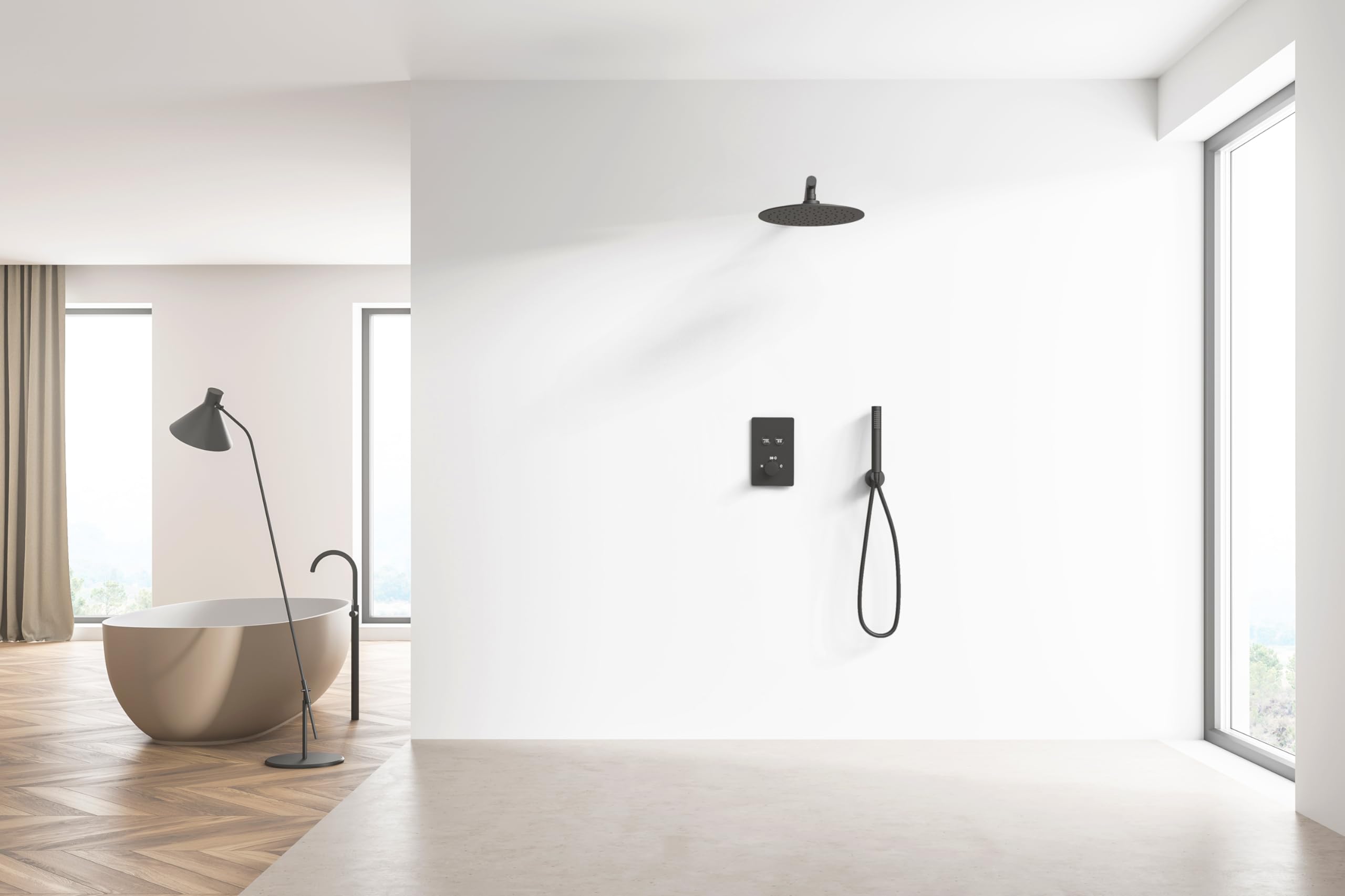 Mitigeur de douche thermostatique à encastrer SWITCHEA noir by EUROSANIT