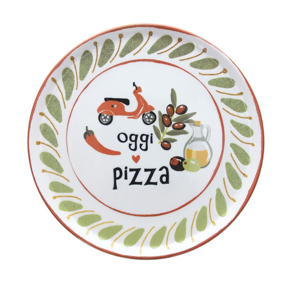 Tognana SET 4 PIATTI PIZZA IN PORCELLANA CM33 DECORO ASSORTITO LINEA CINZIA