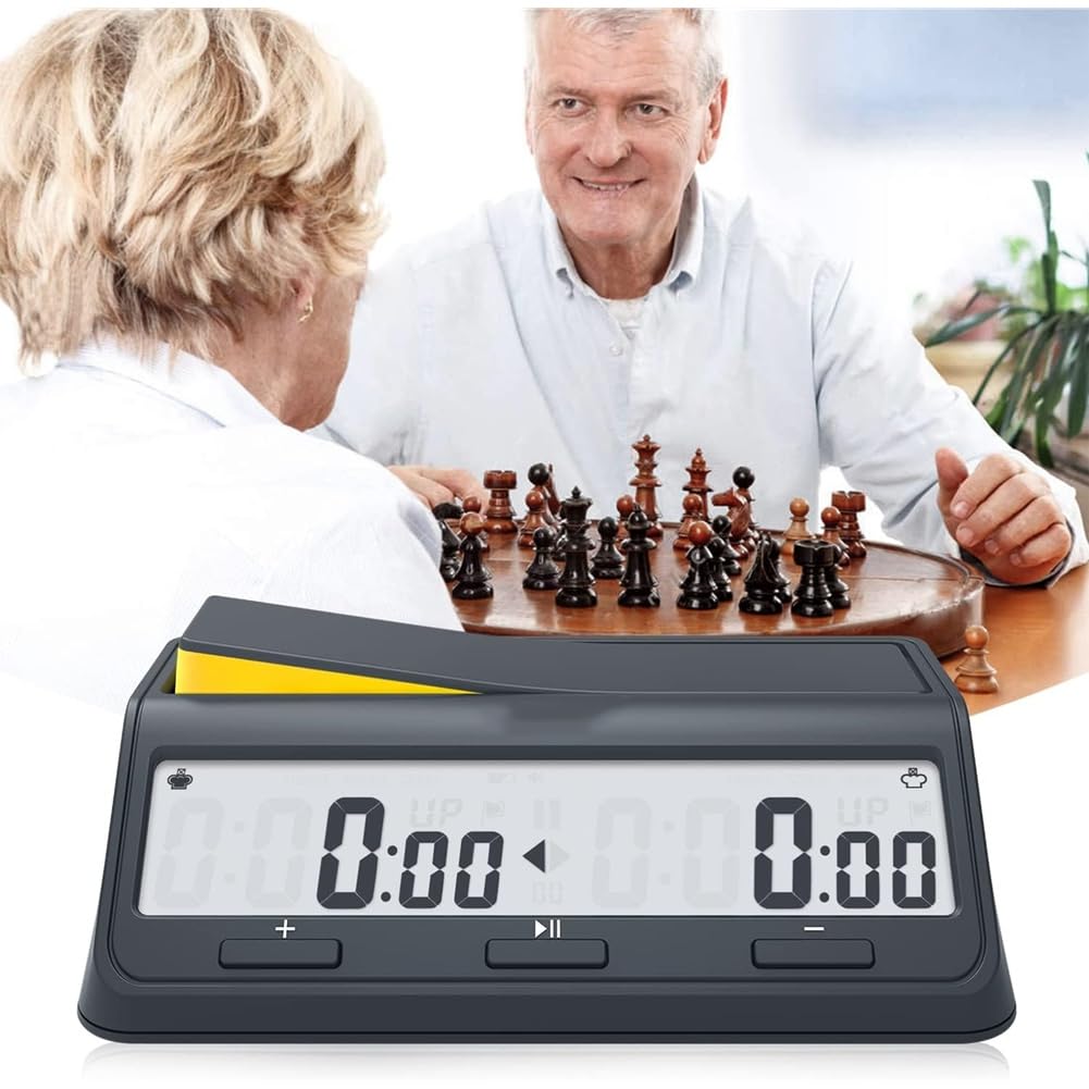 Reloj de Ajedrez Digital con Temporizador para Juegos de Mesa y Ajedrez, con Cuenta Atrás y Retardo, y Alarma.