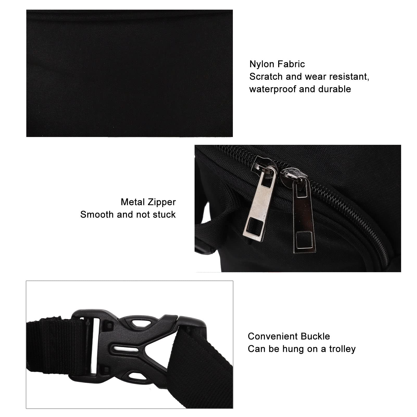 Nylon Baby Bottle Thermal Bag Portable Waterproof Storage Tote Pouch for Outdoor (Black)