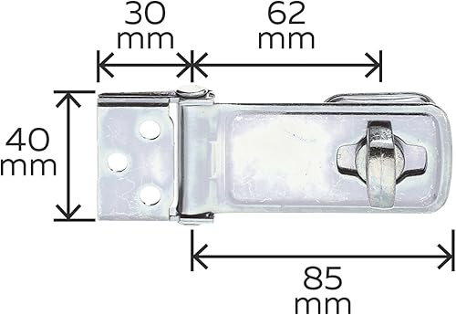 Miniatura 2 de Gah-Alberts 348397 - Cerrojo de seguridad (acero galvanizado, 3.543 x 1.575 in, longitud de la placa 0.984 in de grosor, 0.079 in)