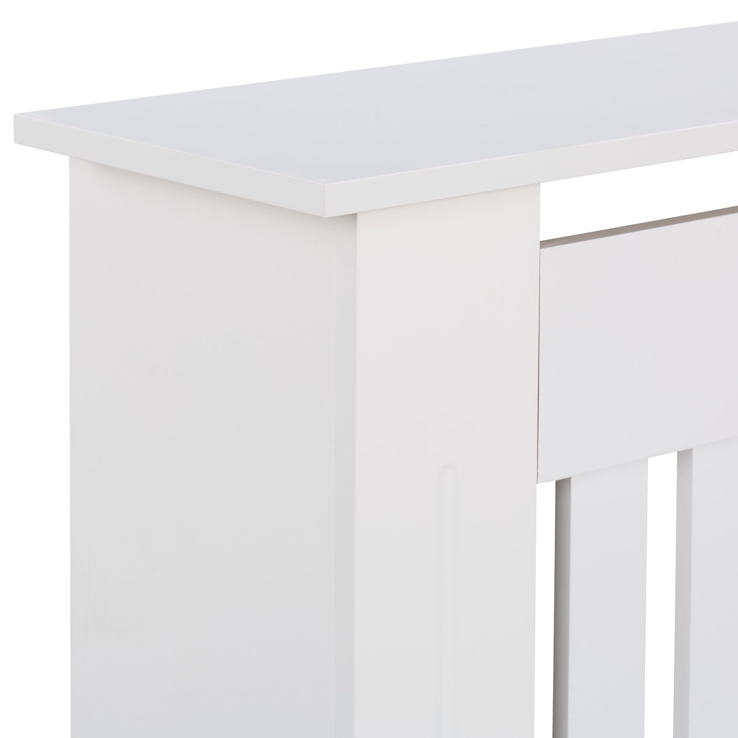 Relaxdays Cubre Radiador, Diseño Rústico, 83 x 112 x 19 cm, para Calefactores Antiguos, Cubreradiador, MDF, Blanco