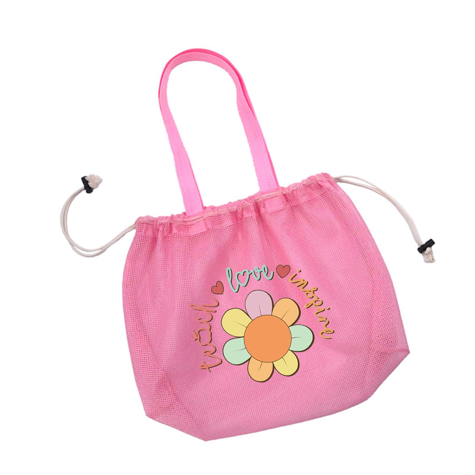 Storage Bag with Handle Swimming Pool Beach Toy Sand Shell Collecting for Towels Sand