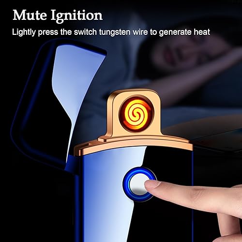 Miniatura 5 de Encendedor electrónico, encendedor eléctrico, encendedor inteligente recargable por USB, encendedores geniales, encendido de doble cara, resistente