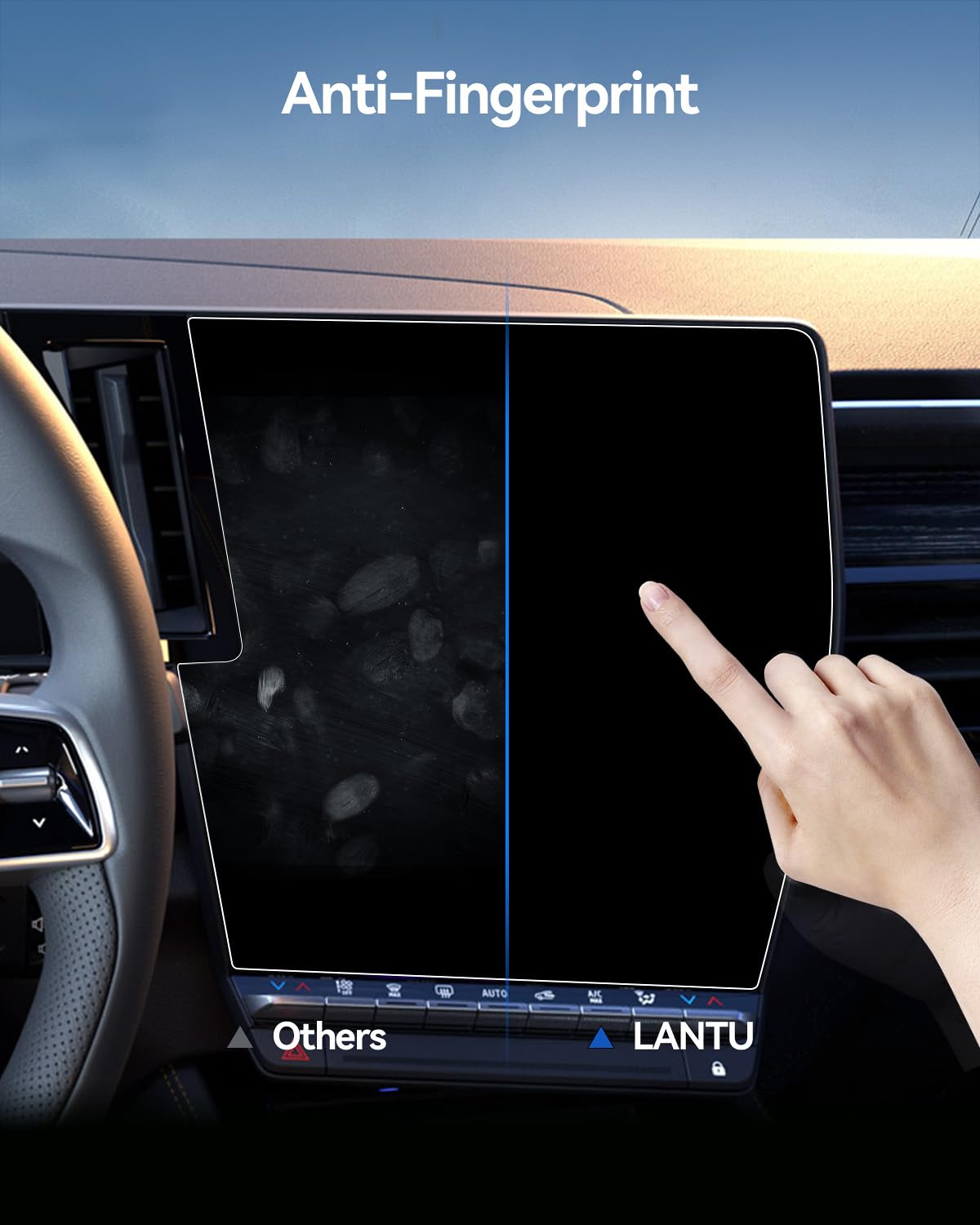 Serie Nano Protector de pantalla 4 piezas para Renault Austral, Espace 6, Rafale y Megane E-Tech 2024-2025 con navegación de 12" + 12,3" de protección de pantalla de cockpit 6H PET Protector