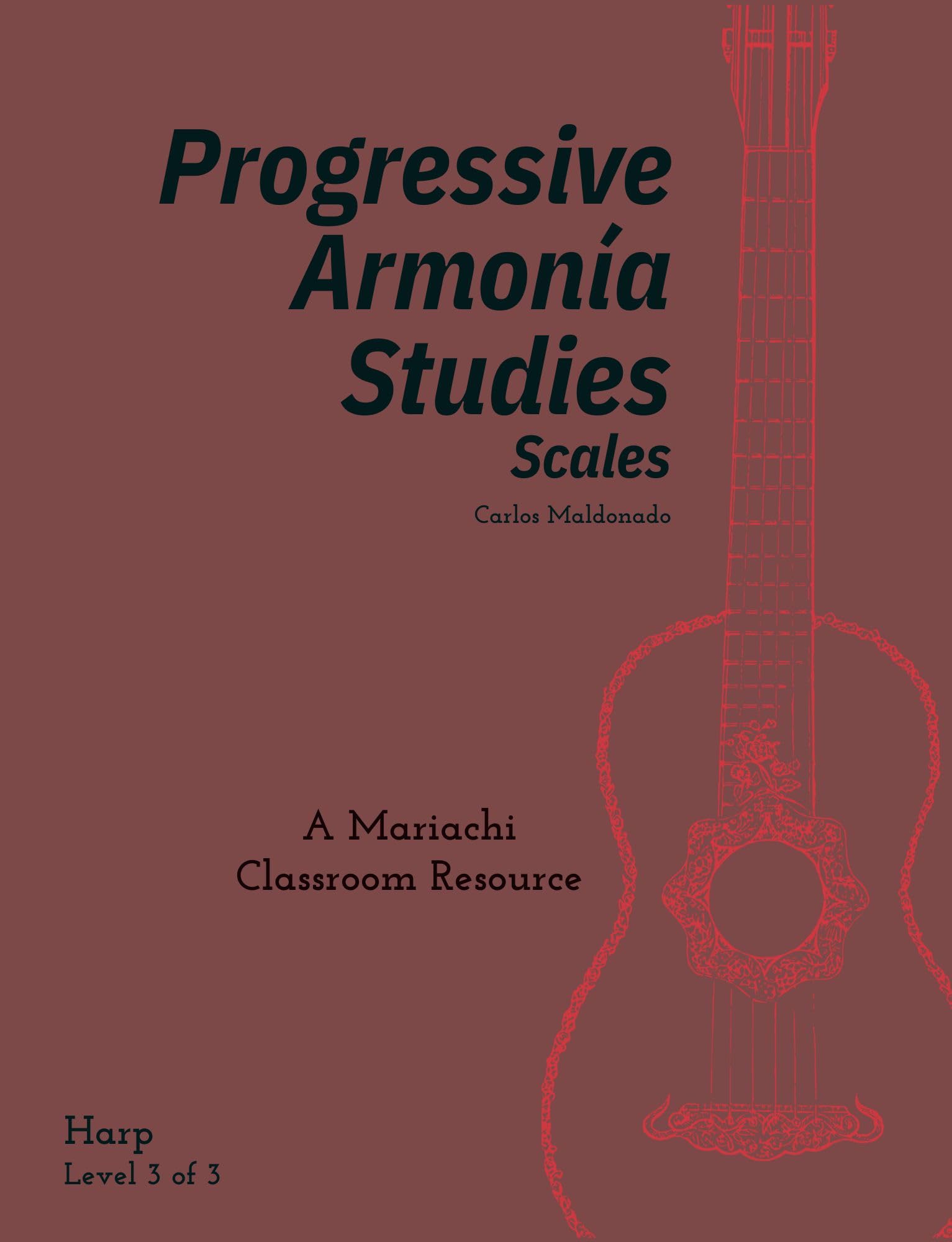 Progressive Armonia Studies Level 3 Scales Harp méthode livre musique