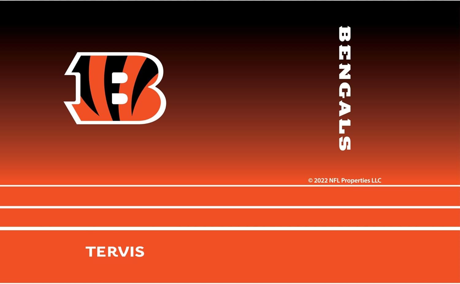 Tervis Traveler NFL Cincinnati Bengals - Ombre Triple Insulated Tumbler Travel Cup Keeps Drinks Cold & Hot, 20oz, Stainless Steel - Image 2