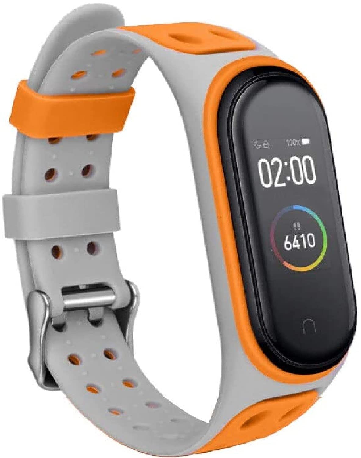 Rapidotzz Sporty Strap Replacement Strap for Xiaomi MI Band 4 and MI Band 3 Belt Band Compatible for Mi3 and Mi4 (Orange)