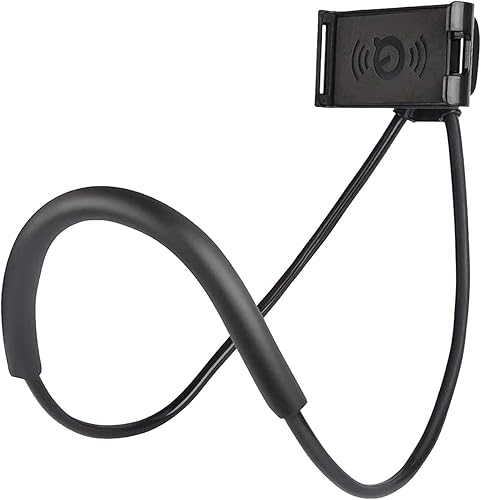 Soporte para teléfono celular para colgar en el cuello, soporte para teléfono móvil manos libres, clip en la cama/mesa, rotación de 360°, soporte de