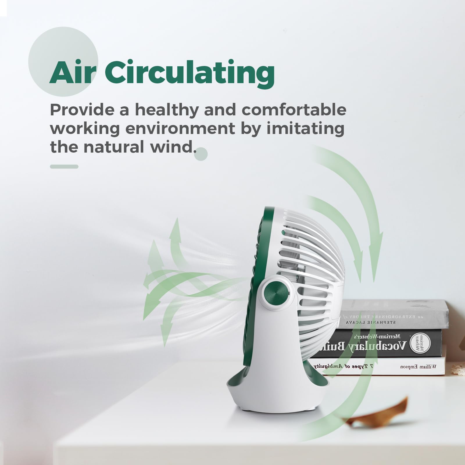 OCOOPA Ventilatore da Tavolo,Mini Ventilatore USB,con Forte Flusso d'aria e Funzionamento Silenzioso, Velocità Regolabile, Testa Girevole a 360 °, per Scrivania, Ufficio, Casa,Zaffiro