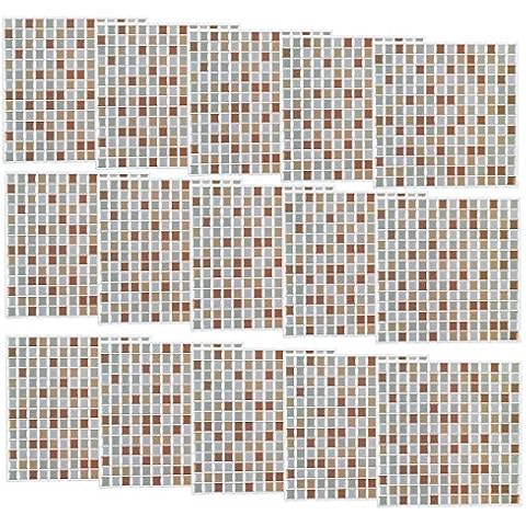 infactory Fliesensticker: Selbstklebende 3D-Mosaik-Fliesenaufkleber Bronze Cover