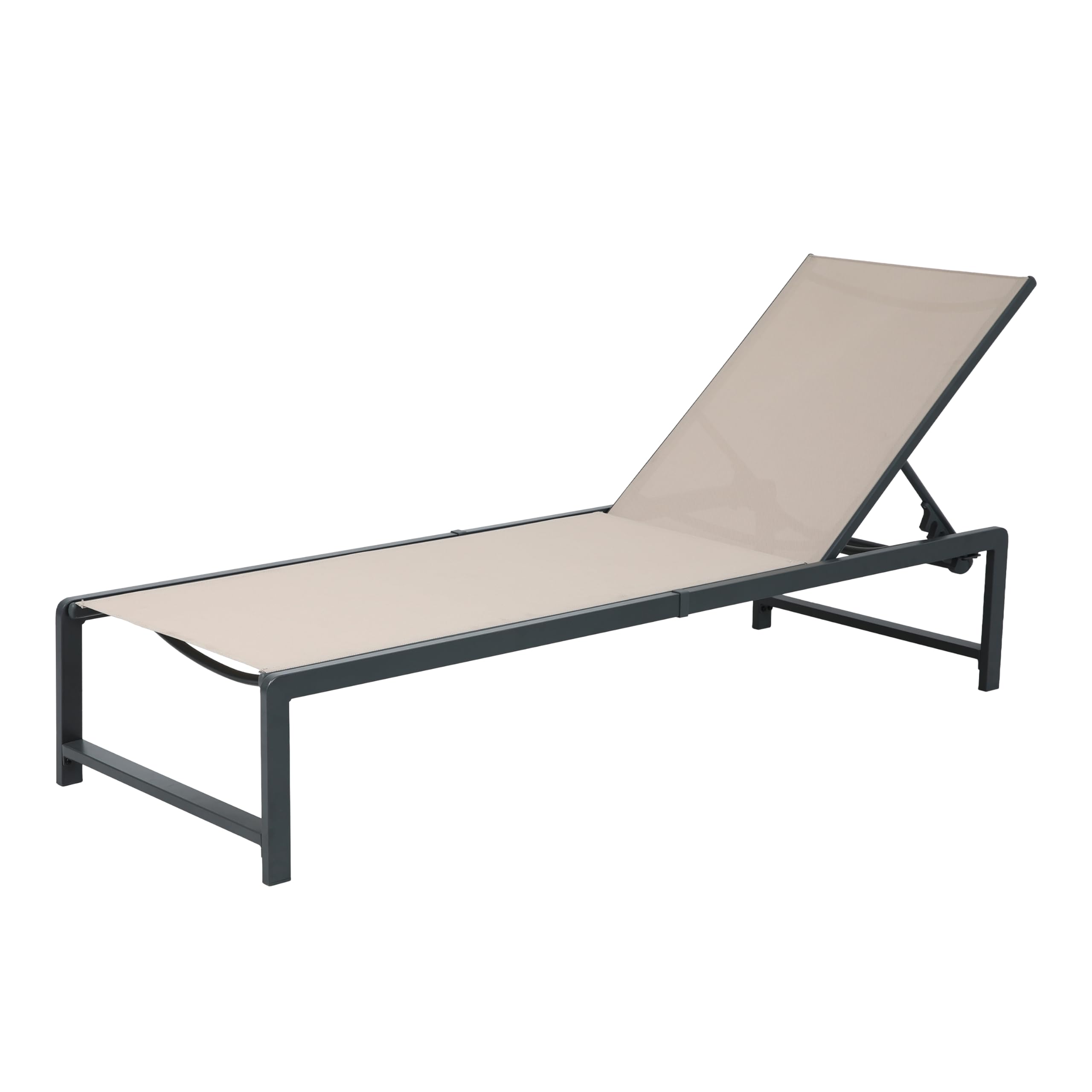 AXI Zane Gartenliege in Grau/Braun | Sonnenliege aus Stahl mit Verstellbarer Rücklehne - 5 Positionen | Sonnenbett/Liege für Draußen/Garten