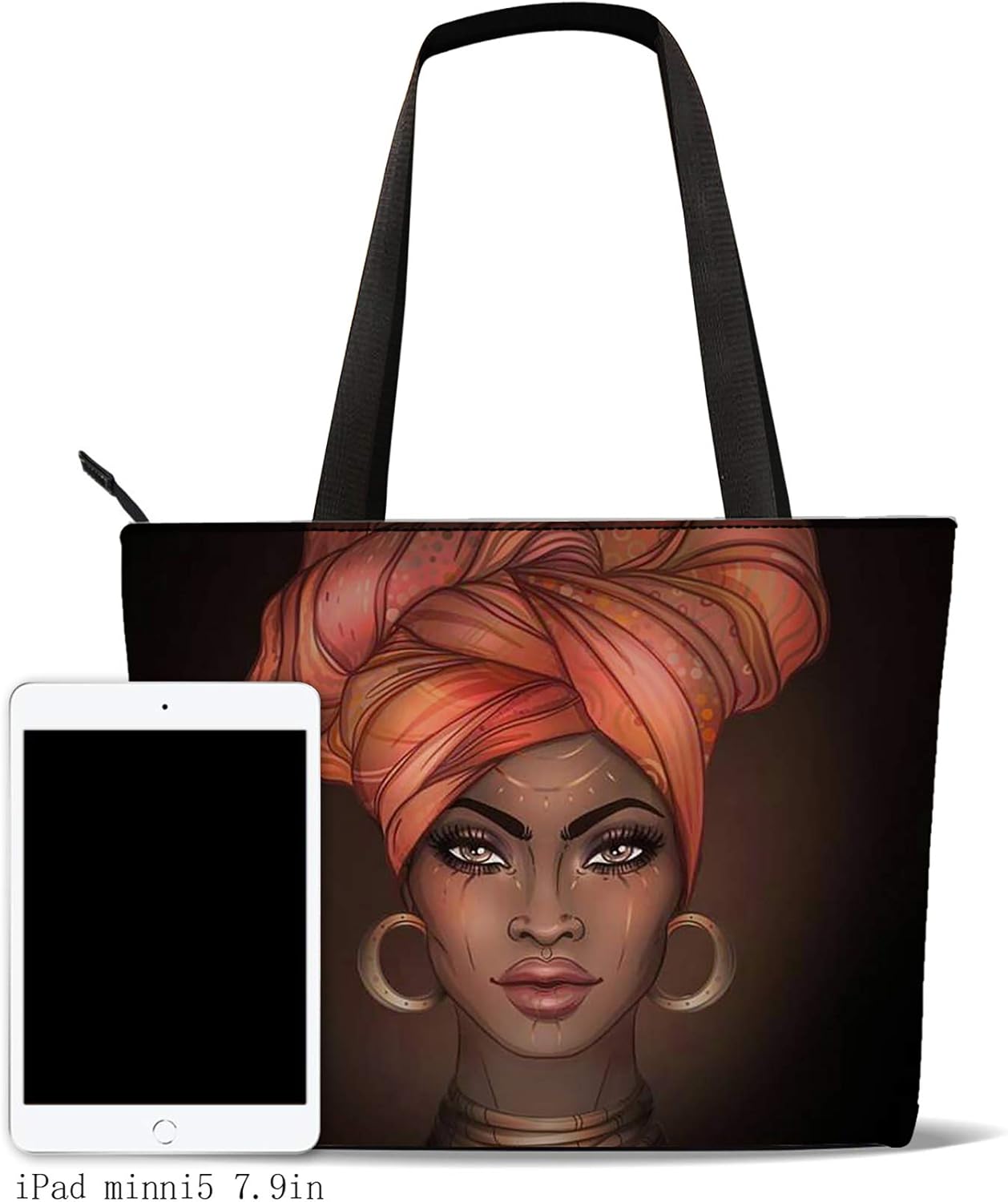 AZPSRT Tote Bag for Women African American Shoulder Handbag Large Capacity Work Fit 15.4 Inch/17.7inch - Image 2