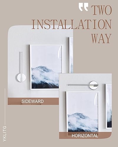 Miniatura 4 de YKLITG BD014-LED-CH - Juego de 2 luces LED cromadas regulables para baño, lámparas de tocador modernas para baño, apliques de pared, blanco cálido