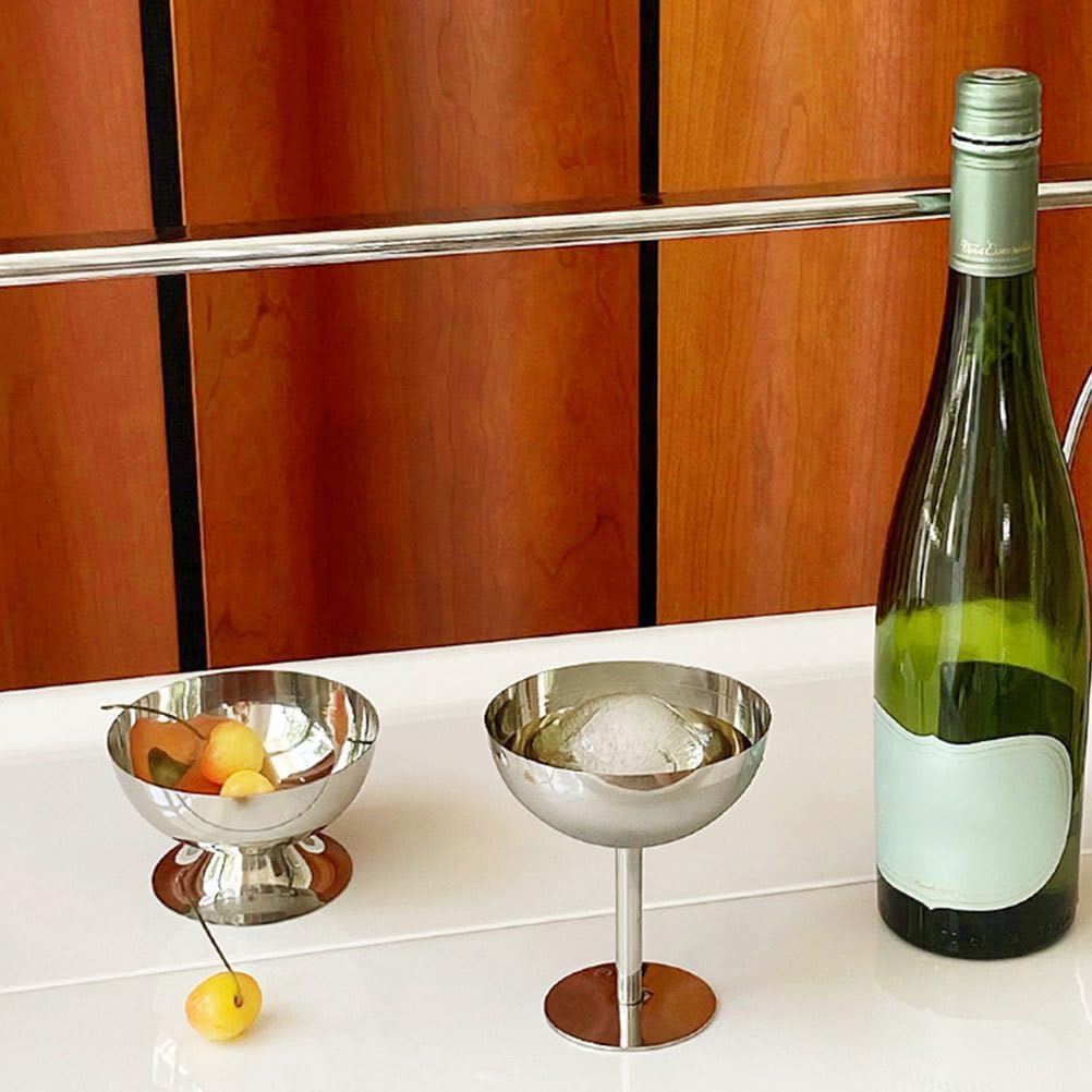 Garneck 4 Pcs Stainless Steel Ice Cream Cup Versatile Dessert Cups for Home Use Ideal for Appetizers Trifle Charcuterie Iced Coffee Cream Containers Footed Dessert Bow