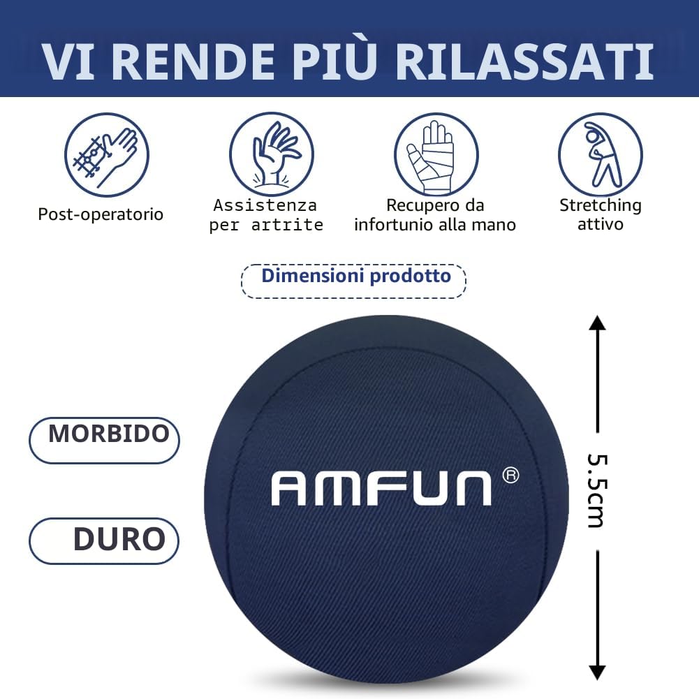 Pallina Antistress Mano, Terapia Palline Palla per Riabilitazione, Terapeutiche Spremere Palle Dito Grip Uovo Gelper Riabilitazione Fisioterapia Esercizi