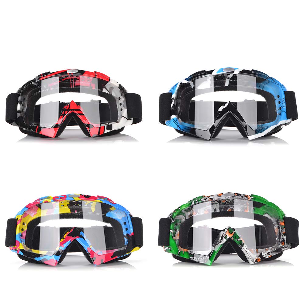Gogles de moto Verres Couleur à coupe-vent Colorgle VTT hors route Dirt Vélo Poussière Vike Verres anti-vent MX Lunettes MX