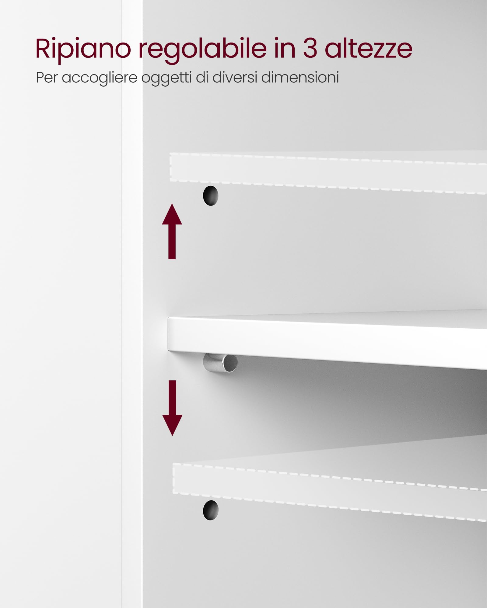 VASAGLE Mobile Sottolavabo per Bagno, Mobiletto da Bagno, 3 Cassetti Laterali, 2 Scomparti dietro l'Anta, per Lavabi con Colonna, con Piedini, 30 x 70 x 64 cm, Bianco Nuvola BBK504W01