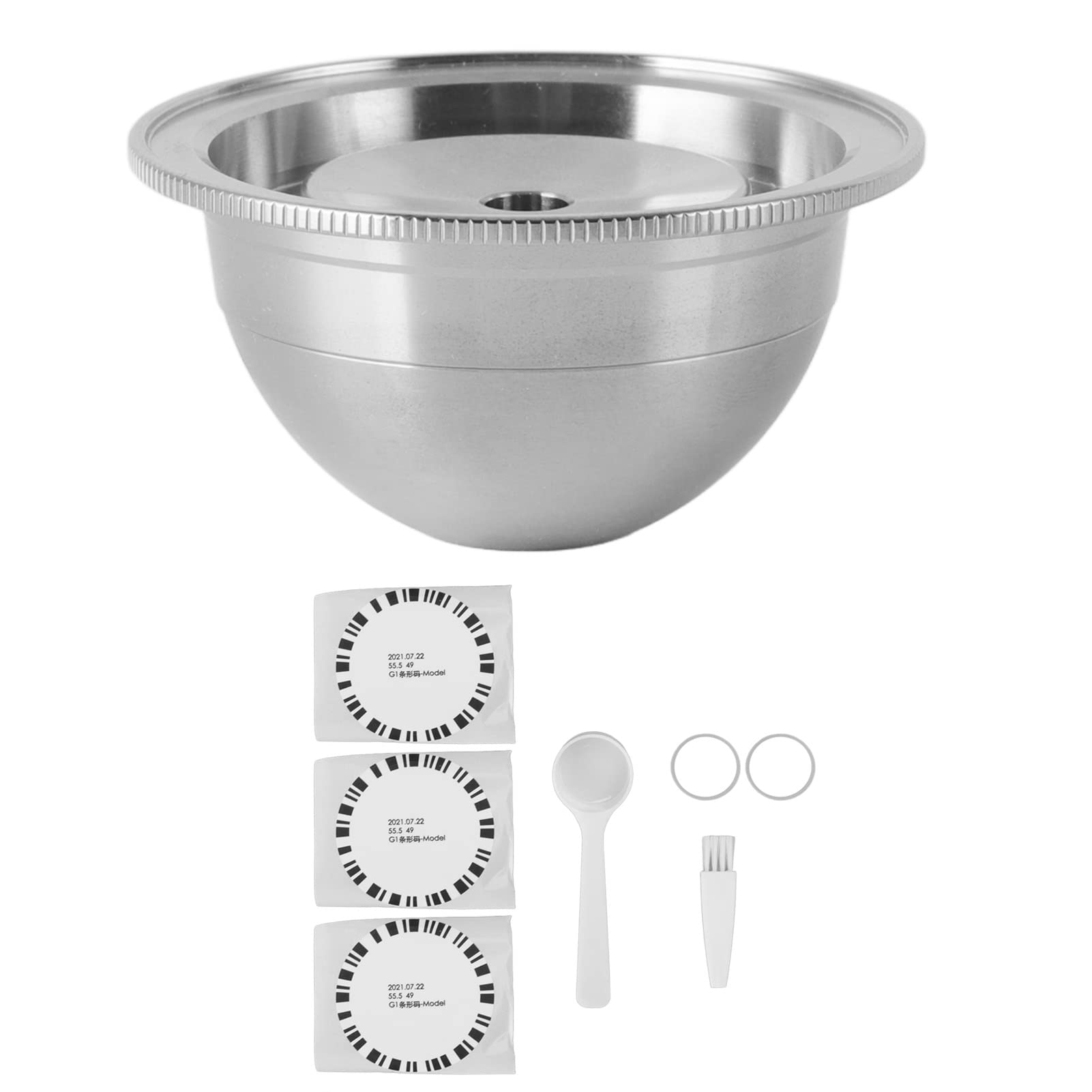 Juego de cápsulas de café Recargables de Acero Inoxidable Cápsulas de café Reutilizables compatibles con la cafetera Vertuoplus Plus vertuoline GCA1 ENV 135