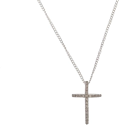 Dicksons Small, Open Bow Cross with Jewel-Tone Accents Silver-Plated 18-Inch Pen