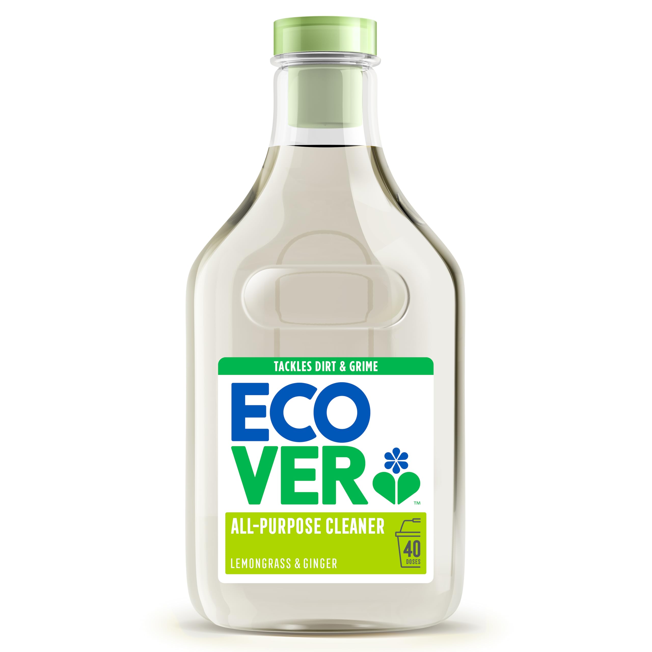 Ecover All Purpose Cleaner, Tackles Dirt & Grime, For Hard Surfaces, Lemongrass & Ginger Scent, Pack of 1, 1 x 1L