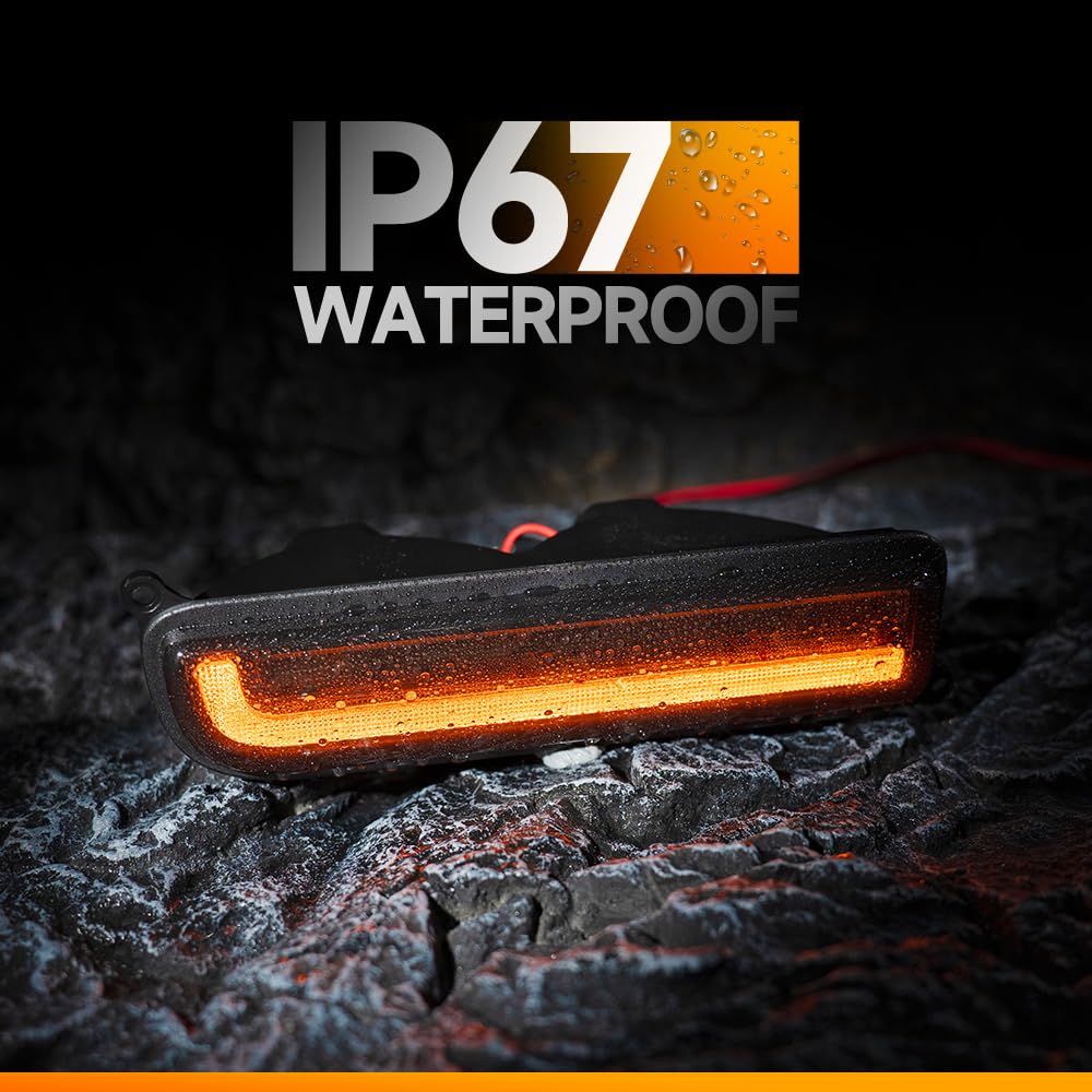 LED Luces de señalización de esquina delantera para Je.ep Cherokee XJ 1997-2001 Intermitente secuencial ámbar switchback, luz diurna dinámica DRL, lente transparente, reemplazo OEM impermeable