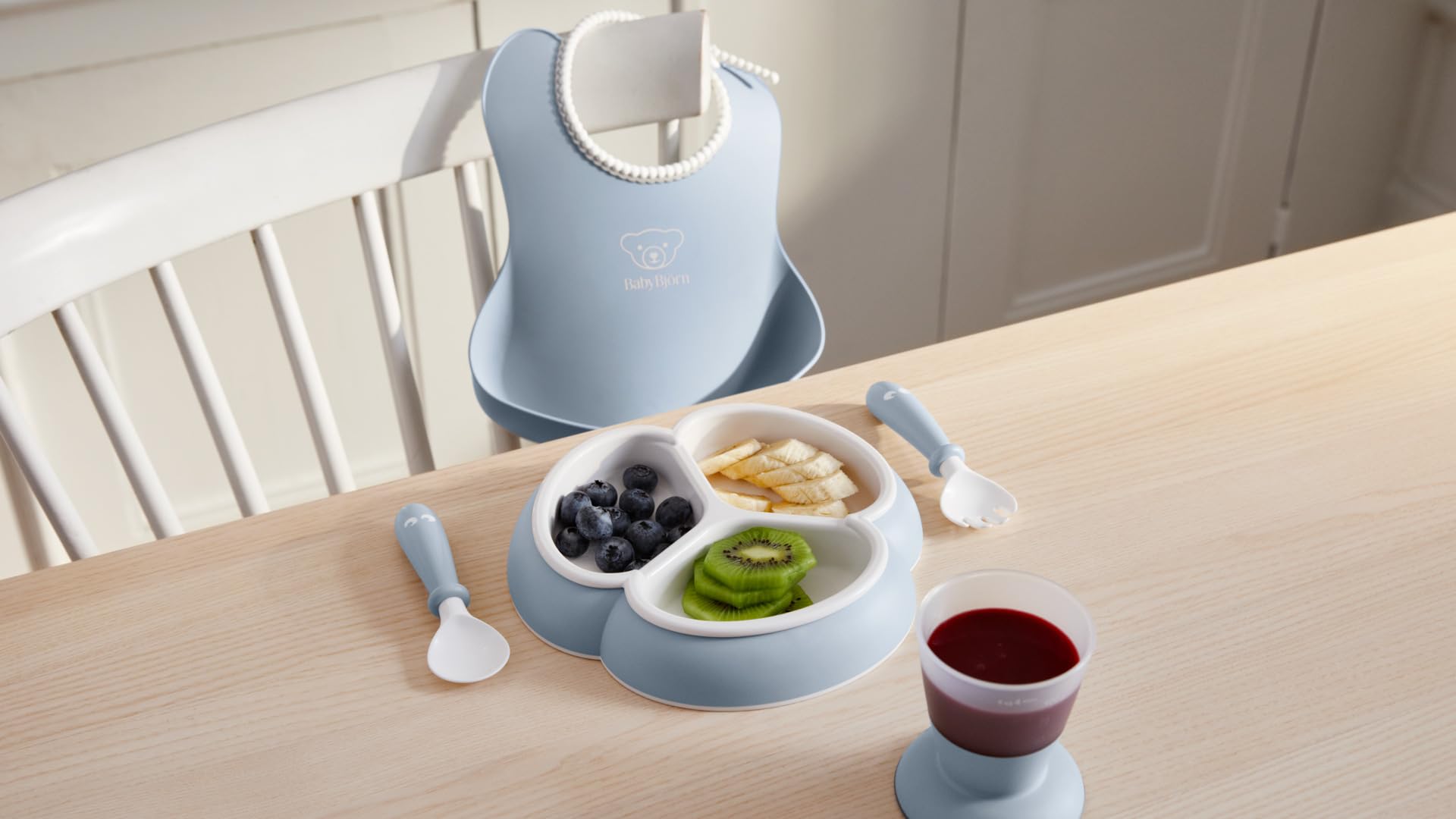 BabyBjörn Service à repas, 4 pièces, bleu poudré