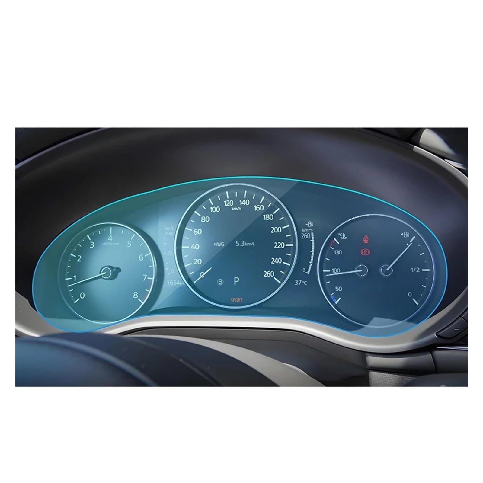 Navigation Displayschutz Für Mazda 3 Für Axela 2019-2024 Gehärtetes Glas Film Schutz Auto Center Konsole GPS Navigation Screen Dashboard Display Displayschutzfolie(Dashboard)