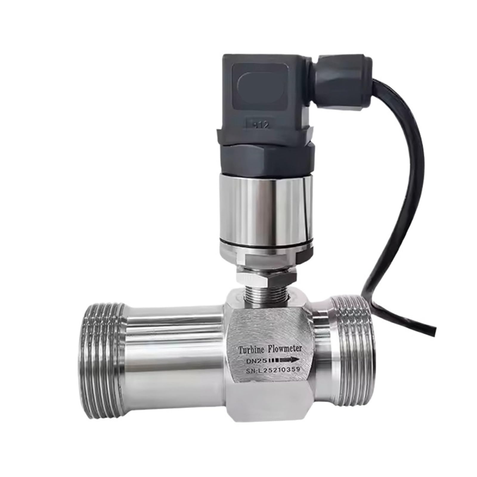 KSZHZYMGX 4-20mA Liquid Turbine Flow Meter Water Oil Flow Sensor DN4-DN50 Pipeline Threaded Water Flow Transmitter(DN25 4-20mA)